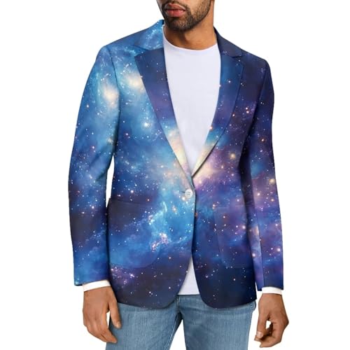 Men's Blazer Sports Coat Lightweight Party Notched Lapel Jackets with Pockets Groomsmen One Button Suits