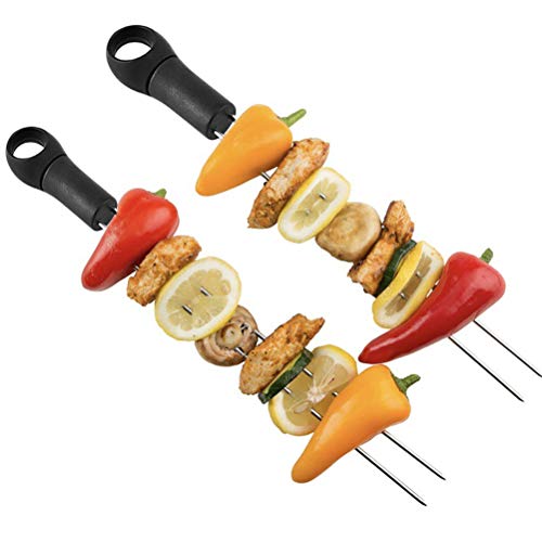 Espetos de churrasco DOITOOL para espetos de chapa de aço inoxidável para grelhar 6 espetos de churr