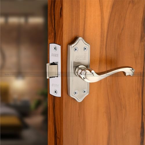 Image of Duke Lock Stainless Steel Baby Mortice Set 2004 SS for Main Door, Kitchen, Bedroom, Office, Brass Latch Body with Premium Design Stainless Steel Color 100 MM (5 INCH)
