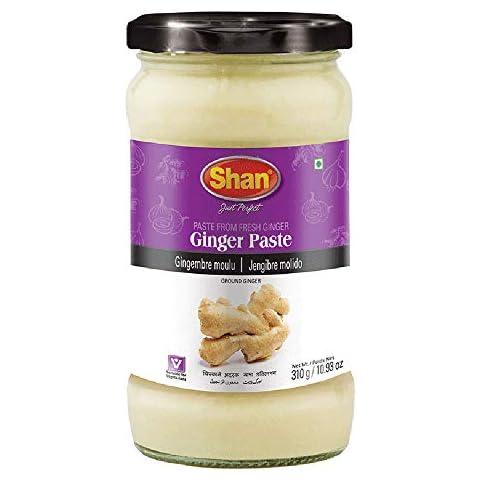 Shan Ginger Paste 10.93 oz (310g) - Traditional Taste Enhancing Cooking Paste from Fresh Ground Ginger - Suitable for Vegetarians - Airtight Glass Jar Cover