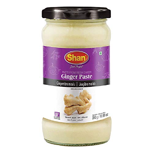 Shan Ginger Paste 10.93 oz (310g) - Traditional Taste Enhancing Cooking Paste from Fresh Ground Ginger - Suitable for Vegetarians - Airtight Glass Jar
