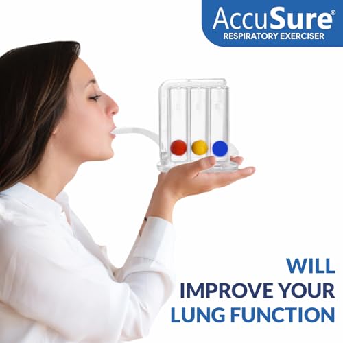Image of AccuSure 3 Ball Spirometer | Lung Exerciser | Respiratory Exerciser | Breathing Exercise | Respirometer | Breath Measurement System | Deep Breathing Lung Exerciser | Washable, Hygienic & Detachable