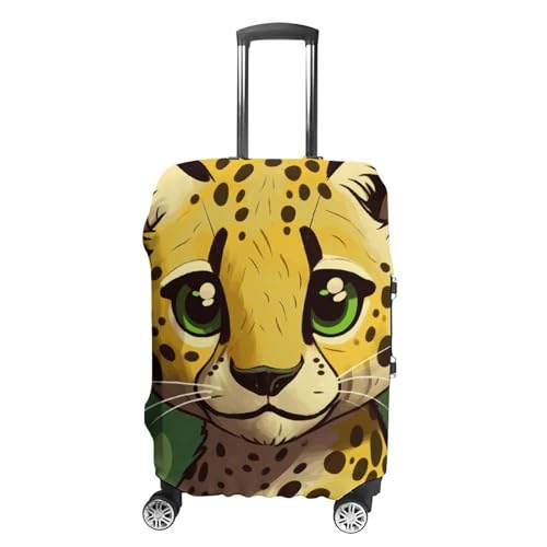Cute Cheetah Luggage Cover, Washable Elastic Suitcase Cover Protector Fit 18-32 Inch Luggage