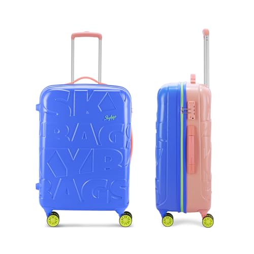 Skybags-Crest-Medium-Size-Hard-Luggage-69-cm-Polycarbonate-Luggage-Trolley-with-8-Wheels-and-TSA-Approved-Lock-Dazzling-Blue-Amber-Unisex