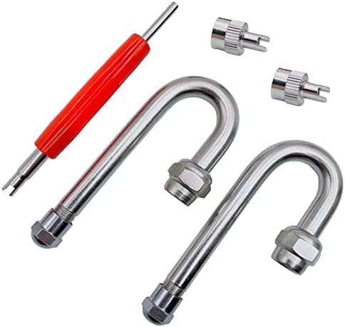 VOTNMIC Dually Valve Stem Extenders,2Pieces 180 Degree Heavey Duty Universal Metal Valve Stem Extensions for for Truck Tires, RV Tires, Motorhome, Coach, Pickup, Motorcycle, Bike, Trailers