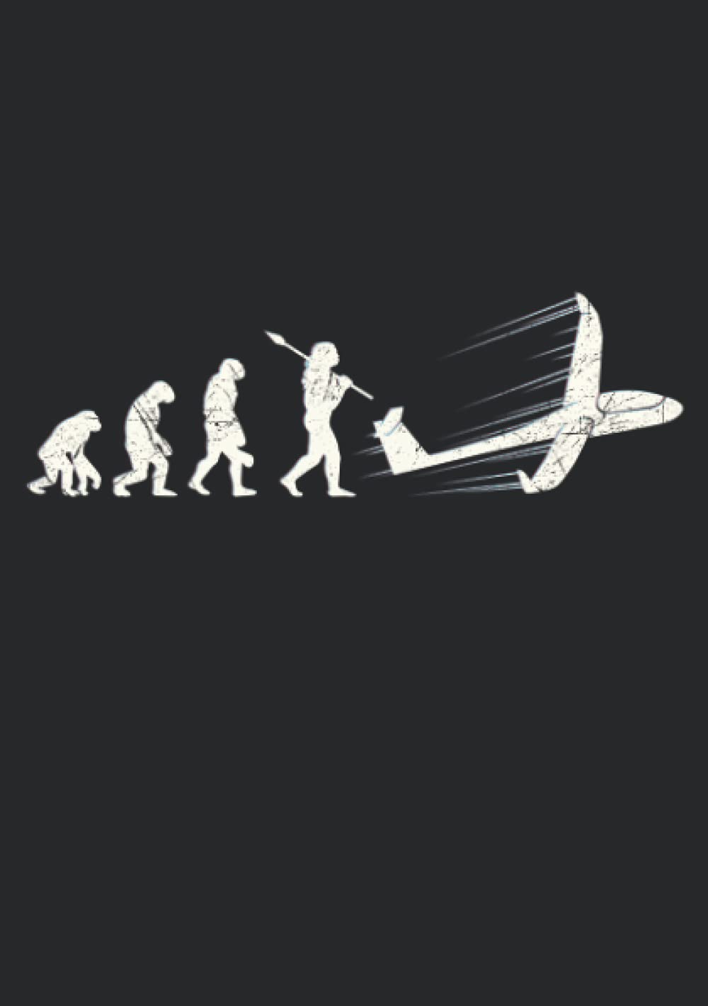 Notizbuch A5 kariert mit Softcover Design: Segelflugzeug Pilot Evolution Affe Mensch Thermik Segelflug: 120 karierte DIN A5 Seiten