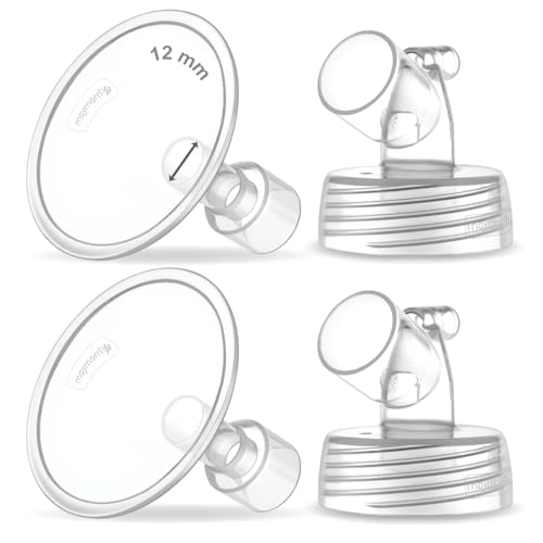 Image of 2X 12 mm Maymom Two-Piece Wide Neck Pump Parts for Spectra S1 /S2 Pumps; Incl Wide Mouth Flanges; Not Original Spectra Flange