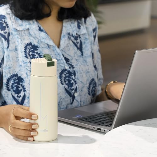 Image of CELLO Duke Insulated Stainless Steel Flask for Daily Use 365ml, Creamy White | Double Wall Insulated 24 Hours Hot and Cold Thermos Thermosteel Flask Water Bottle for School Gym Travel & Office Use