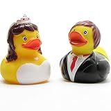 Badeenten Brautpaar Hochzeitspaar I 2er Set I Quietscheentchen Trauung I L: 7,5 cm I Schnabels