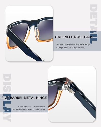 Image of Joopin Acetate Square Sunglasses Men Polarized UV400 Protection Trendy Oversized Sun Glasses Retro Shades Women