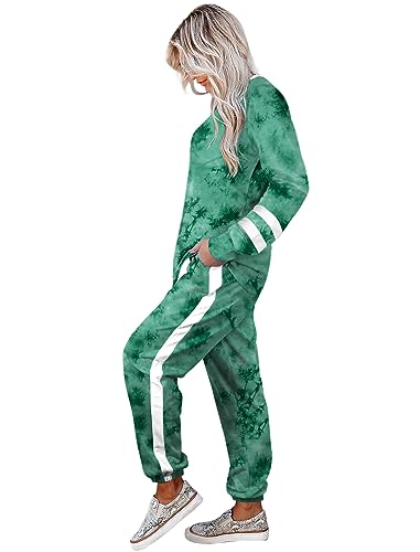 Image of Aloodor Sweatsuit for Women 2 Piece Outfits for Womens Crewneck Sweatshirts Pullover