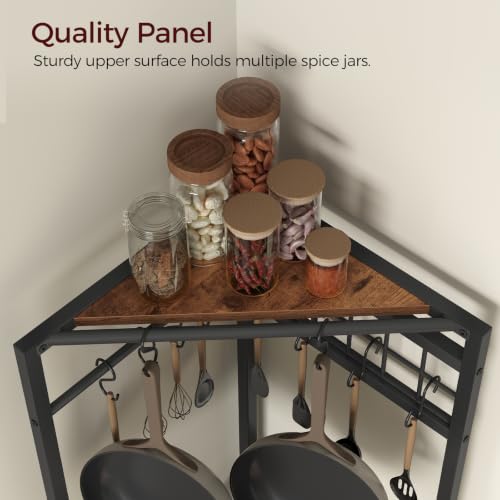 MAHANCRIS-4-Tier-Pots-and-Pans-Organizer-with-10-Hooks-for-Kitchen-Corner-Pots-Rack-Cookware-Stand-for-Kitchen-Dining-Room-Pantry-Rustic-Brown