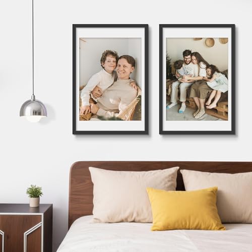 Picrit 20x30 Frame 3 Pack, Black Poster Frame, Display Poster 18 x 24 with Mat or 20 x 30 without Mat for Horizontal or Vertical Wall Mounting