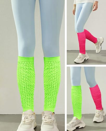 Womens Leg Warmers Winter Warm Knit Long Boot Socks Slouch Knee High 80s for Party Dance Sports4