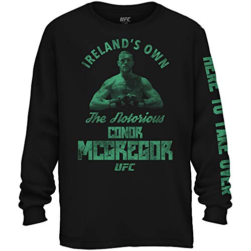 Mens UFC Conor McGregor Shirt - The Notorious Conor McGregor Mens Long Sleeve T-Shirt - UFC Champ (Black, Medium)