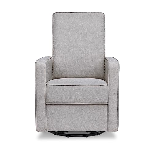 DaVinci Casey Pillowback Swivel Glider in Misty Gray, Greenguard Gold Certified