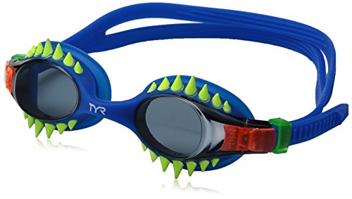 TYR Kids Swimple Spikes Googles, Smoke/Blue, One Size