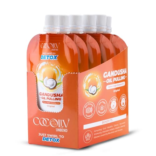 CocoLiv Gandusha Extra Virgin Coconut Oil Pulling | DETOX | Mouth Wash | Oral Health | Teeth Self Care | Kavala | Teeth Whitening (50ml Pack Of 6) (B0CR69RP48) Amazon Price History, Amazon Price Tracker