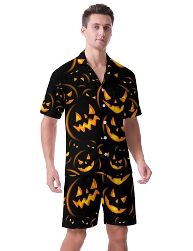 Men's Short Sleeve Pajama Set Colorful Butterfly Sleepwear Button-Down Pjs Sets Two-Pieces Loungewear with Pockets4