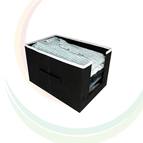 Image of GR Art&Craft inchOrganize Your Space inch Non Woven Shirt Stacker /Shirt Organizer /Wardrobe Organizer /Cloth Organizer /Cloth Cover- 6 Pcs Combo (Black)