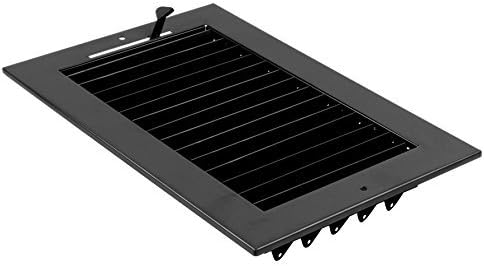 hvac premium 12"w x 8"h adjustable air supply diffuser - hvac vent cover sidewall or ceiling - grille register - high airflow - black [outer dimensions: 13.875"w x 10"h] 12 x 8 black