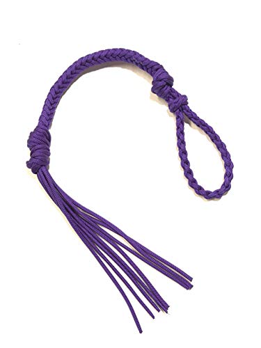 riding quirt hand braided neon purple riding crop