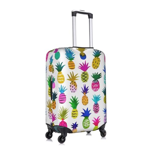 Housse de bagage ananas blanc taille L extensible avec fermeture éclair - 3
