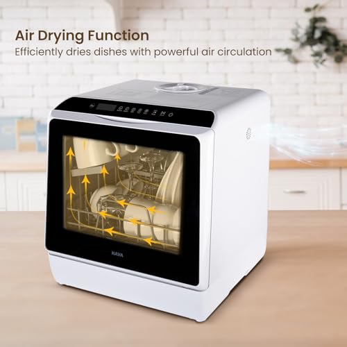 HAVA Countertop Dishwasher, 6 Programs Portable Dishwashers with 5L Built-in Water Tank, No Hookup Needed, Baby Care & Air-Drying Function for Apartments and RVs by HAVA - Image 4