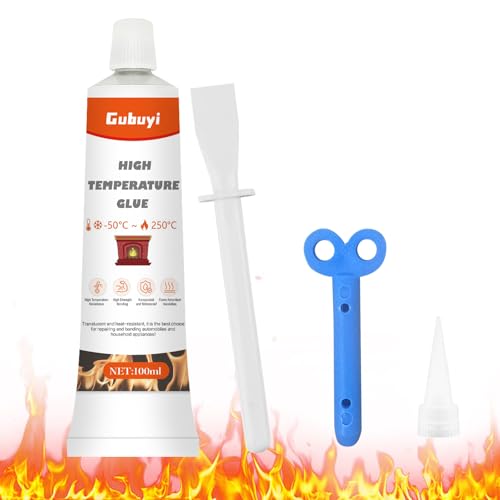 100ml Pegamento Alta Temperatura, Silicona Anticalorica, Curado Rápido, Resistente al Calor, Pegamento Alta Temperatura Horno, Apto para Coches, Chimeneas, Hornos,etc