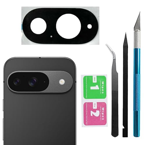 for Pixel 9 Back Camera Glass Lens Replacement Compatible with Google Pixel 9 Rear Camera Glass with Adhesive Pre-Installed and Repairing Toolkits