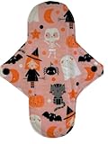 Wilde Maiden Co. 10in Handmade Reusable Pad, Reusable Sanitary Napkin, Spooky Witch Print