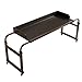 King Queen Bed Table with Wheels - Over Bed Desk & Laptop Table (Black)