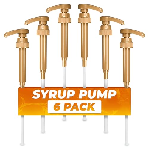 Image of 6-Pack Coffee Syrup Pump Dispenser, 11.54 inch Coffee Syrup Pumps for Coffee Bar, Fits 25.4 oz Bottles (750 ml), 0.3 oz per Press Durable & Easy to Clean, Leak-Resistant Design for Home and Commercial Use