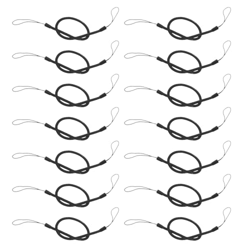 NUOBESTY Cordón Retráctil Antipérdida para Bolígrafo Táctil 23 Cm, Cuerda de Resorte Negra Elástica, 25 Unidades, Compatible Lápices Ópticos para Tabletas, Uso Oficina y Estudio