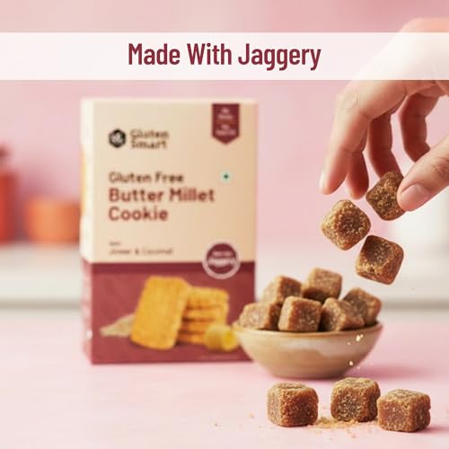 Image of Lo Foods Millet Jaggery Cookies 200g x 2 | Gluten Free Butter Cookie | No Maida No Palm Oil Biscuits | No Added Sugar Biscuits | Butter Biscuit