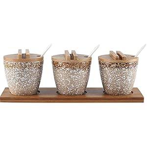 Spice opslag keramische kruiden box set huishoudelijke keuken set met lepel en deksel Japanse stijl kruiden box Kruiden…