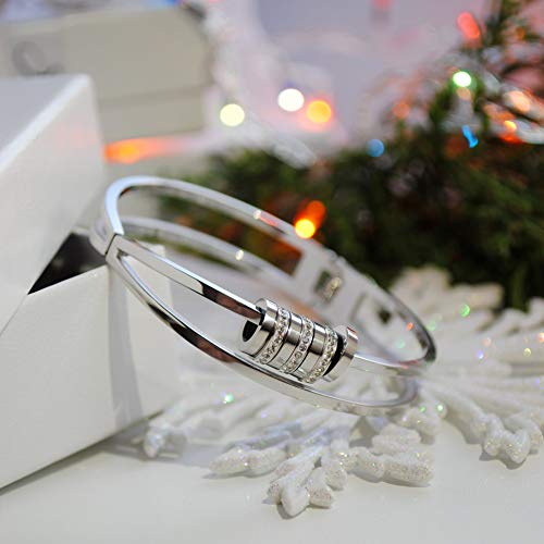 Sincera Fashionable Stylish Women's Stainless Steel Bracelet Bangle With Swarovski Crystals Lovely Exclusive Birthday Weddings For Mom Girl Wives Everyday And Celebration #TOP1