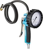 HAZET Reifenfüll-Messgerät 9041G-1 I Geeicht, ablesbar, Manometer-Messbereich: 0-10 bar, Schlauchlänge: 1000 mm, Manometer-Durchmesser: 80 mm I Reifendruck-Prüfer für Auto, Motorrad, LKW