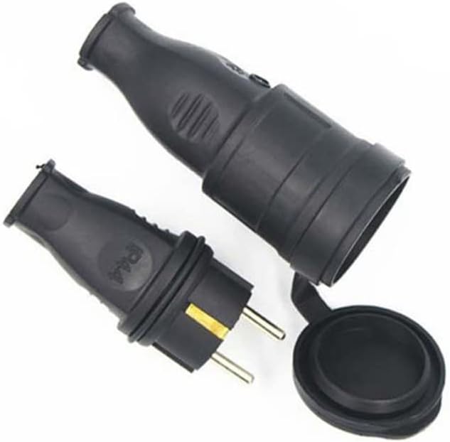 European Rubber Industrial Male & Female Plug Socket 16A 220V-250V 2P+E IP44 Waterproof Electric Power Connector
