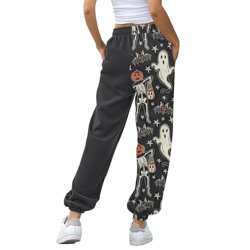 Halloween Pajamas Women,Halloween Pajamas Womens Baggy Sweatpants Lounge Sweat Pant Active Jogging Fall Pants For Women 2026 01 Dark Gray Small - image 3