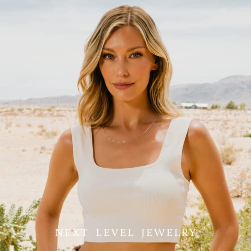 Next Level Jewelry Italian Sterling Silver Box Chain Necklaces, Women's Thin Sterling Silver Chain3