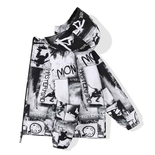 Image of SUNDAY ROSE Boys Windbreaker Jacket Hooded Lightweight Windroof Water-resistant Outdoor Coats for Kids