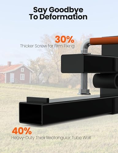 Garvee 60" Clamp on Pallet Forks, 2000LBS Heavy Duty Quick Attach Bucket Fork with Adjustable Stabilizer Bar for Tractor Loader Skid Steer,Black