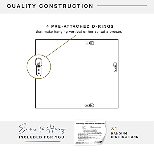 Image of MCS Ezra 34.66x44.66 Large Wall Mirror, White Woodgrain & Beveled Mirror, Vertical & Horizontal Wall Hanging Mirror for Bathroom, Bedroom & Livingroom