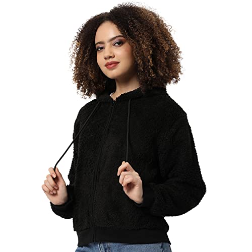 Image of Campus Sutra Women's Cotton Hooded Neck Sweatshirt