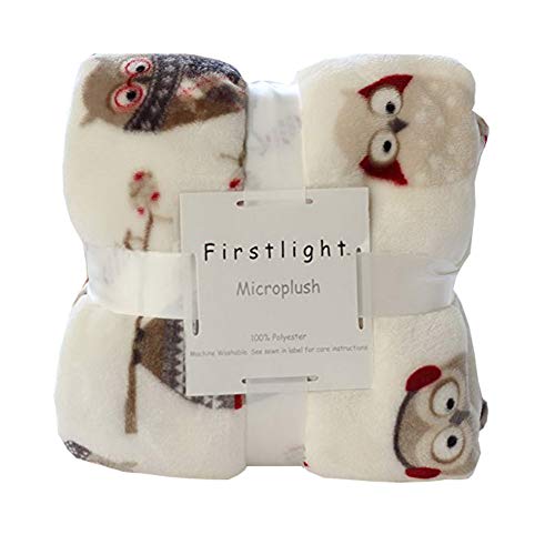 Plaid doux en micro-peluche mesurant 127 x 178 cm, polyester & polyester mélangé, chouette, 127 X 178CM