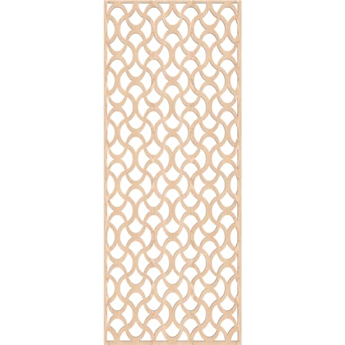 Image of Resort Decorative Pierced Fretwork Wood Wall Panels, 17 3 /8 inchW x 44 3 /8 inchH x 1 /4 inchT, Red Oak