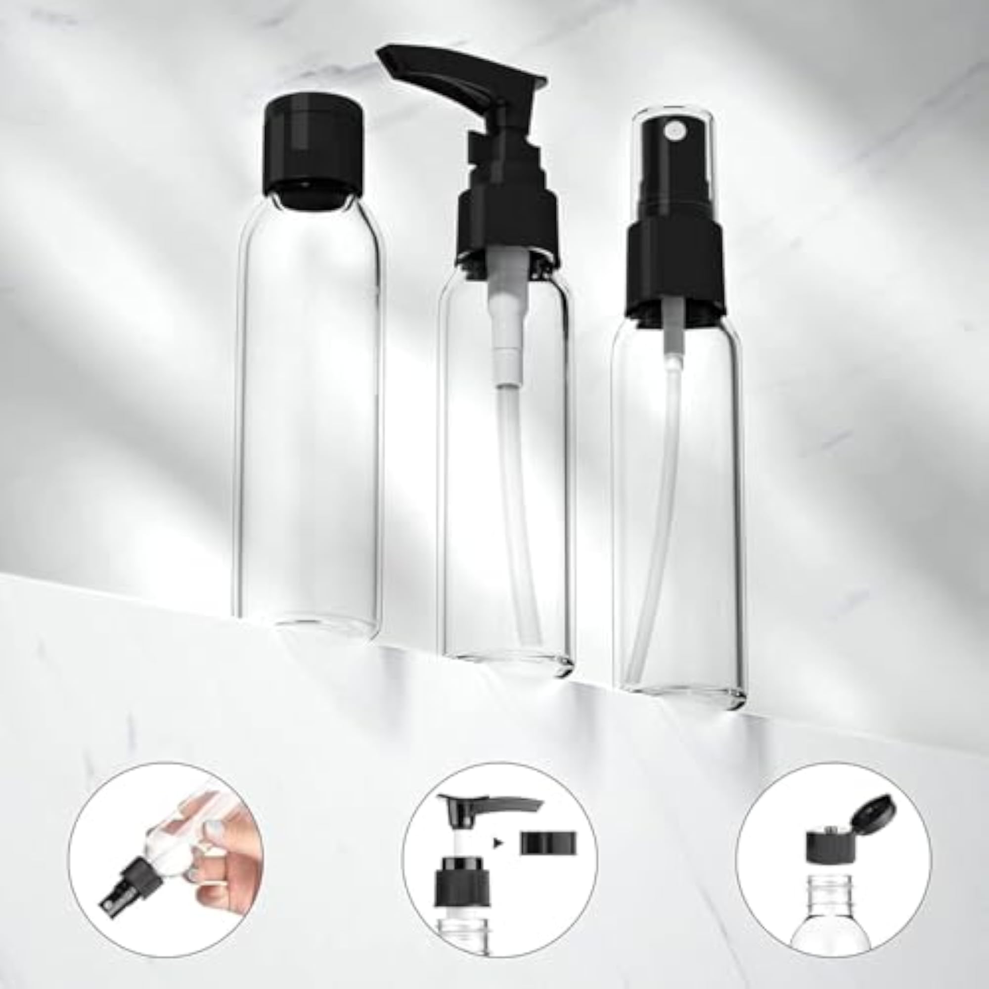 PAVILONN Portable Travel Bottles Kit for Toiletries