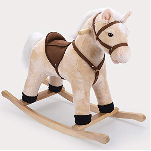 Schaukelpferd QIQIDEDIAN Hölzernes Pferdeschaukelpferd für Kinder Musik Festes Holz 2-7 Jahre alt Kindertag – Bild 3