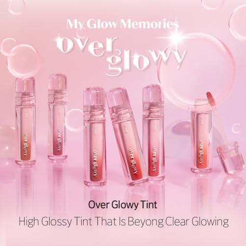 Image of ETUDE Over Growy Lip Stain Tint, Better Pink, 0.1 oz (3 g), Lipstick, Glossy Finish, Highly Moisturizing, Melotint, Plush, Glossy, Volume, Vegan Certified